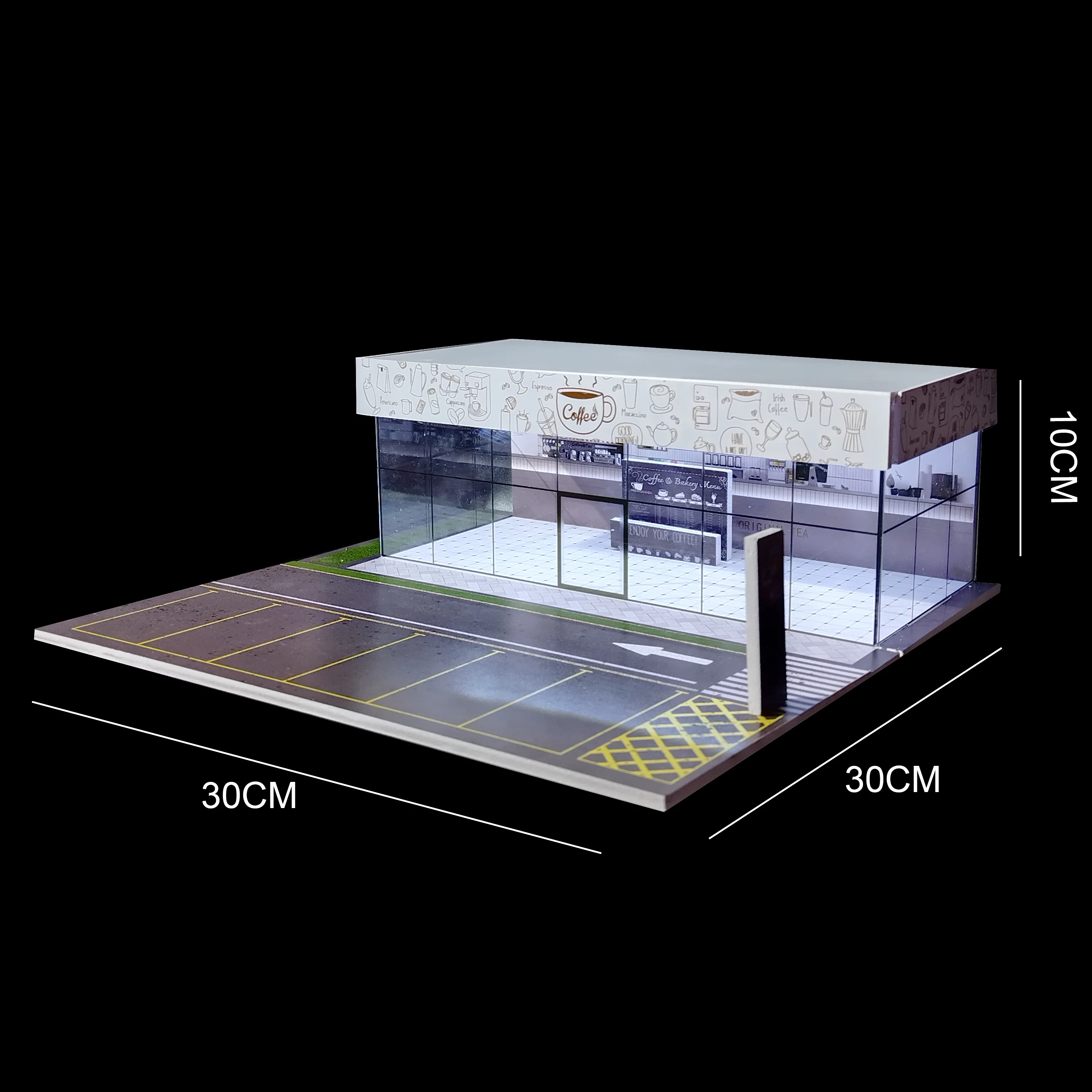 1/64 Scale Display Diorama USB LED Illuminated Car Garage Diorama Miniatures Models Parking Lot for Hot Wheels Matchbox Mini Car - Image 4