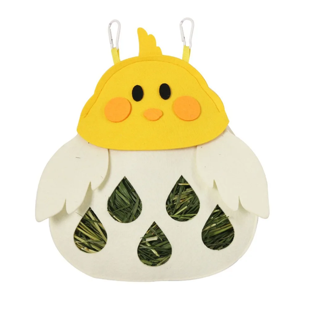 

Cartoon Rabbit Hay Bag Large Capacity with Hooks Guinea Pig Hay Feeder Hanging Hanging Grass Feeding Bag