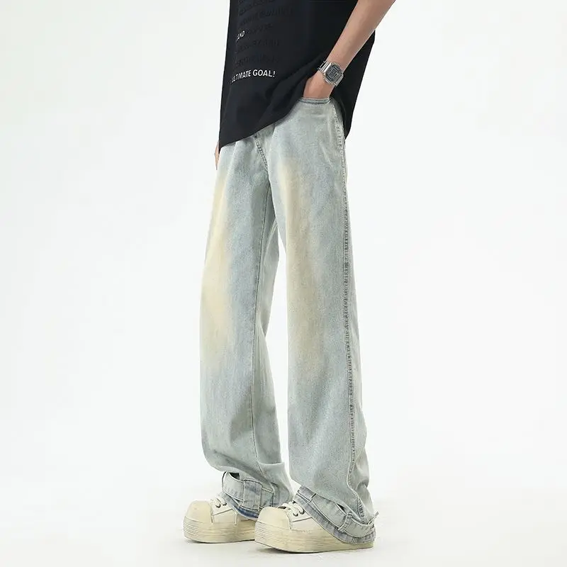 Spring/Autumn New Jeans Men's Loose Straight Casual Versatile Men's Pants Summer Long Pants Men's Autumn