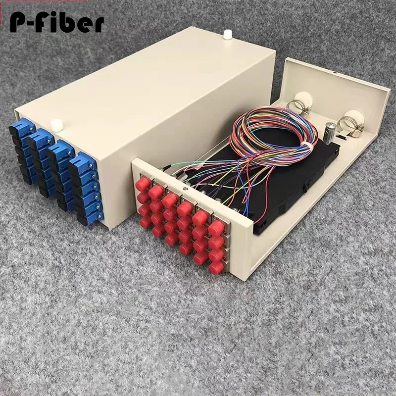 Optical fiber terminal box 1pc thickened 24 port empty box/fully equipped with 24 core FC/SC adapter pigtails fusion box