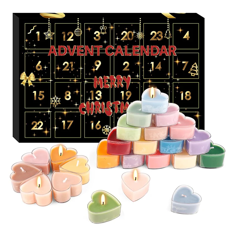 

Адвент-календарь со свечами, 2025 г., слепая коробка, 24-дневный обратный отсчет, День святого Валентина, ароматерапевтическая свеча, слепая коробка, подарок, детский подарок