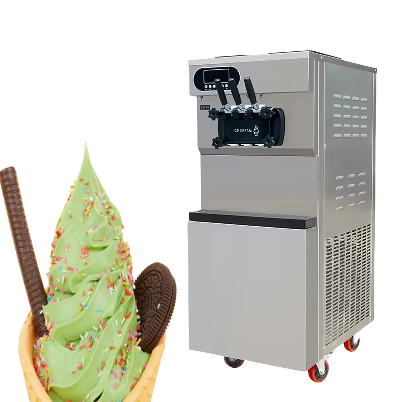 25-28L/H الصين التجارية لينة تخدم ثلاثة نكهات آلة صنع الآيس كريم آيس كريم ناعم القوام آلة السعر