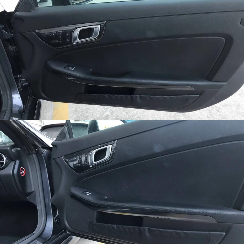 Para Mercedes Benz SLK R172 2011-2016 estilo de coche de fibra de carbono Interior de coche consola central moldura de Color pegatinas piezas