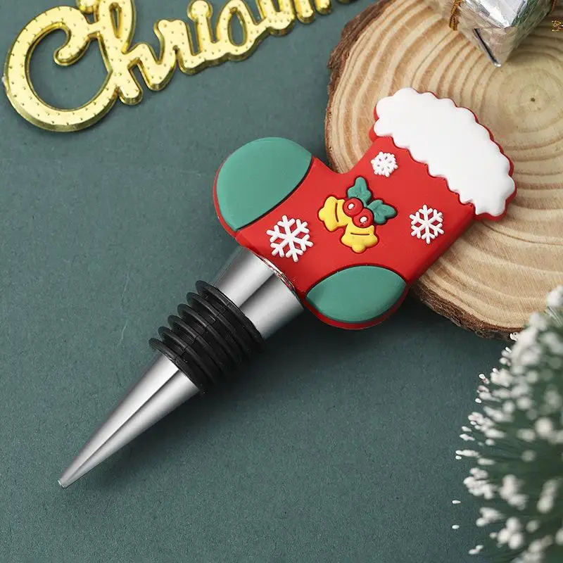 NEW PVC Christmas Series Snowman Shape Wine Stopper Fresh Keeping For Wine Champagne Bar Party Decoration Accessories