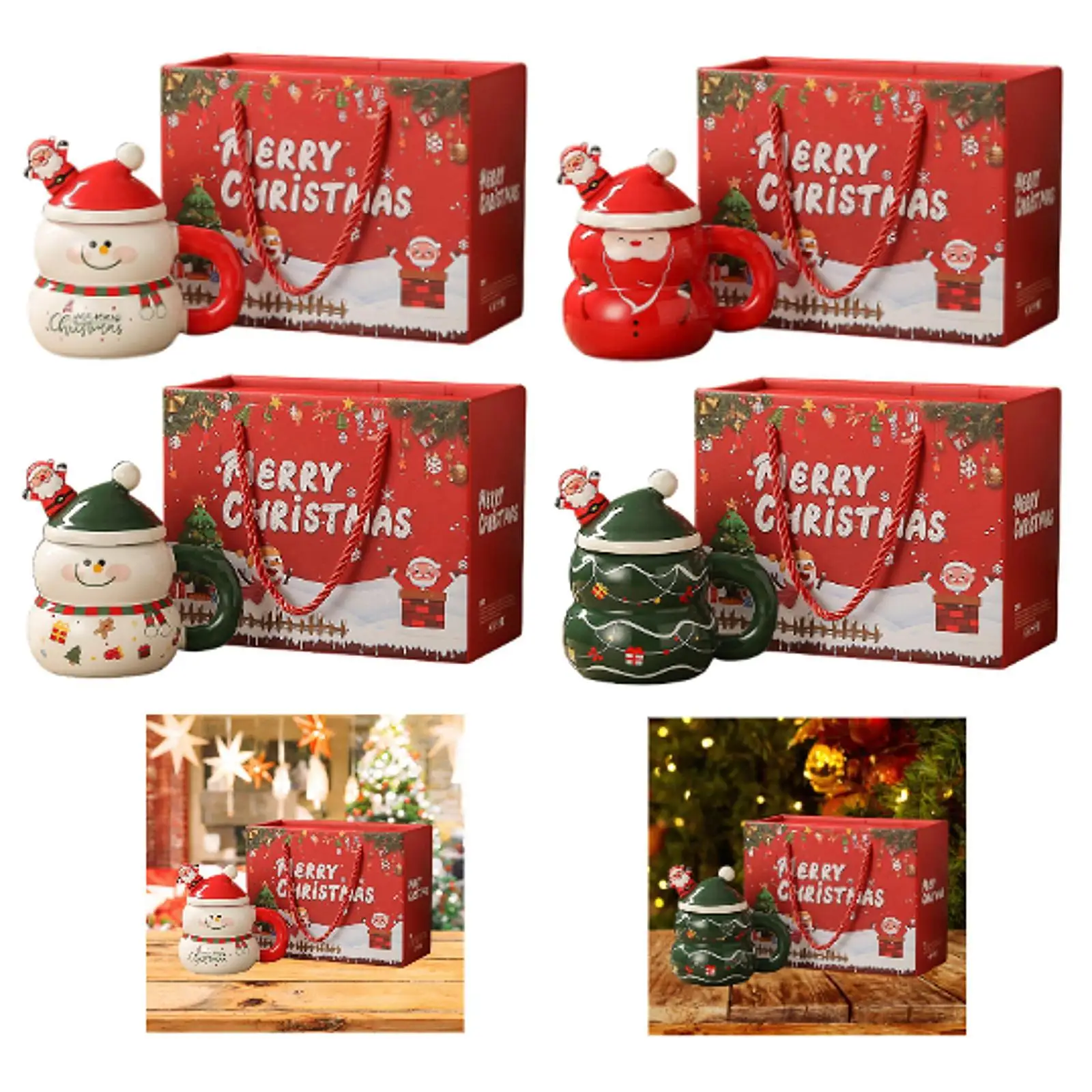 

Рождественская керамическая кружка, подарок на новоселье, чашка для молока для кухни, офиса, магазина