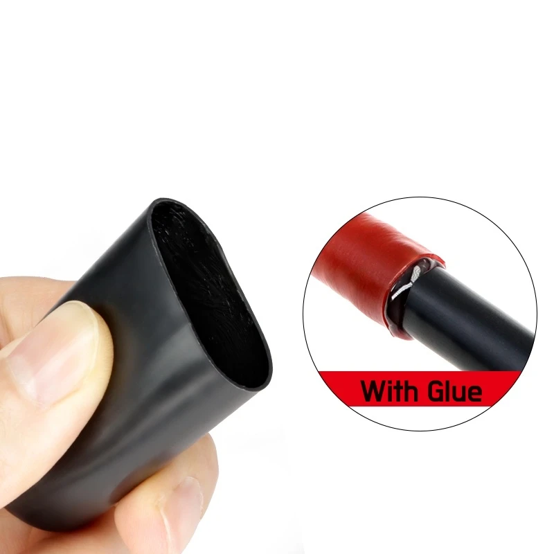 8~130mm Adhesive Glue Lined Heat Shrink End Cap 2:1Heatshrink Waterproof Insulation Seal Wrap Wire Protect Cover Black Red Green