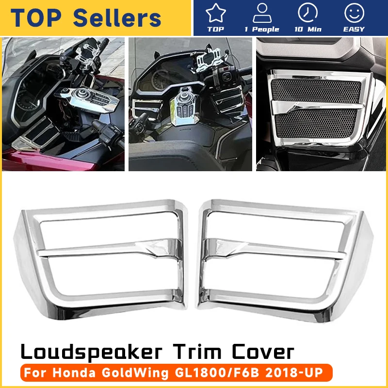 

Chrome Plating Speaker Grills Fit For Honda Gold Wing GL 1800 Tour DCT Airbag 2018-UP F6B GoldWing GL1800 Loudspeaker Trim Cover