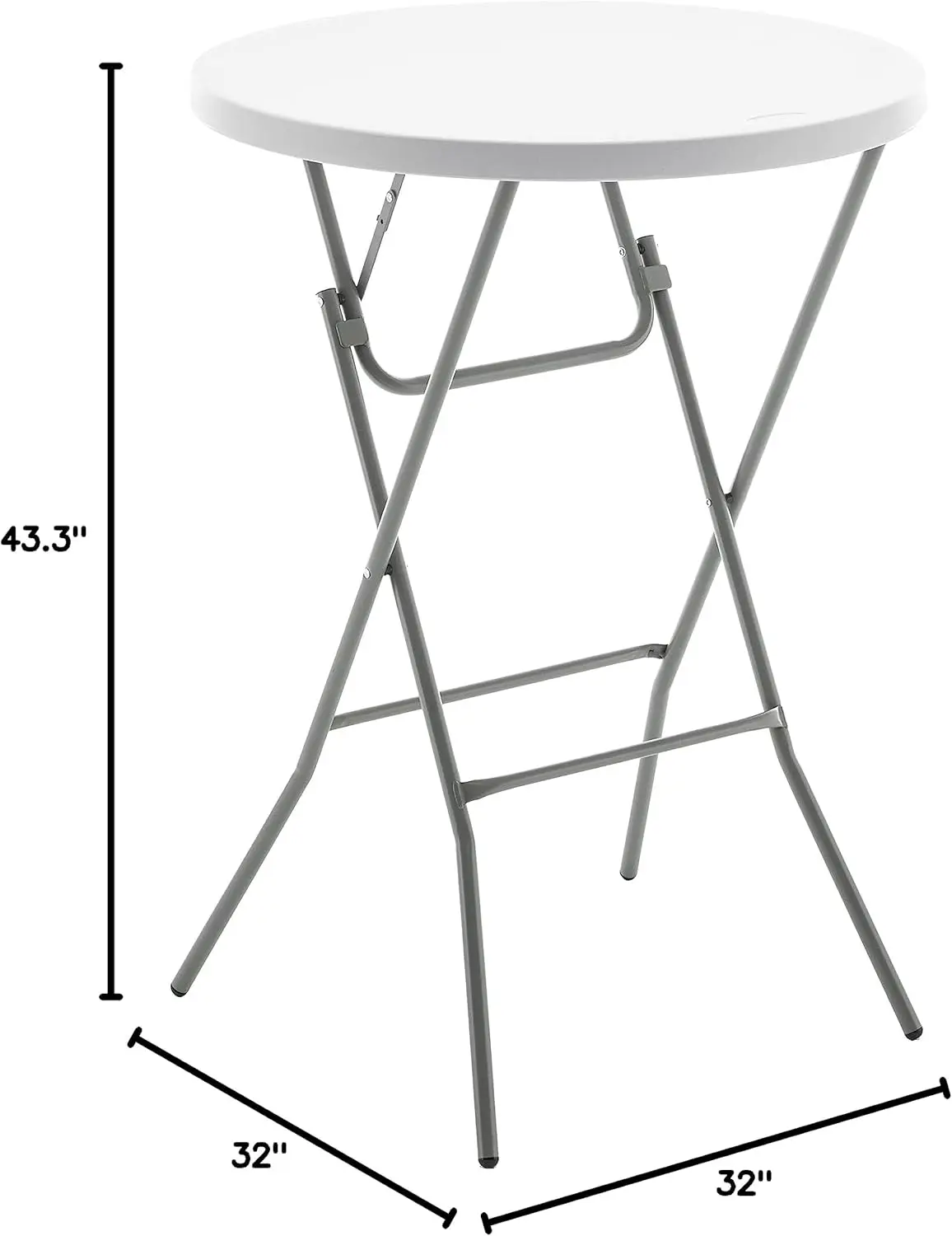 32" Round 43" Bar Height White Granite Plastic Folding Table Portable Commercial Table Banquet Card Coffee Dining Table for Wedd