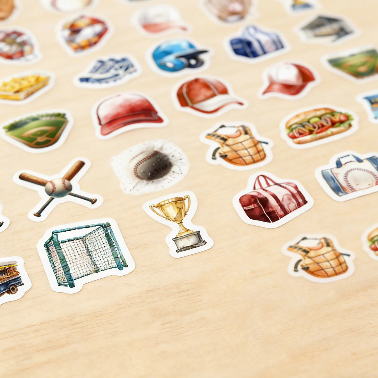 Baseball Graffiti Stickers 50Pcs Waterproof PVC for Creative Decoration Laptops, Cups, Stationery for Students and Designers