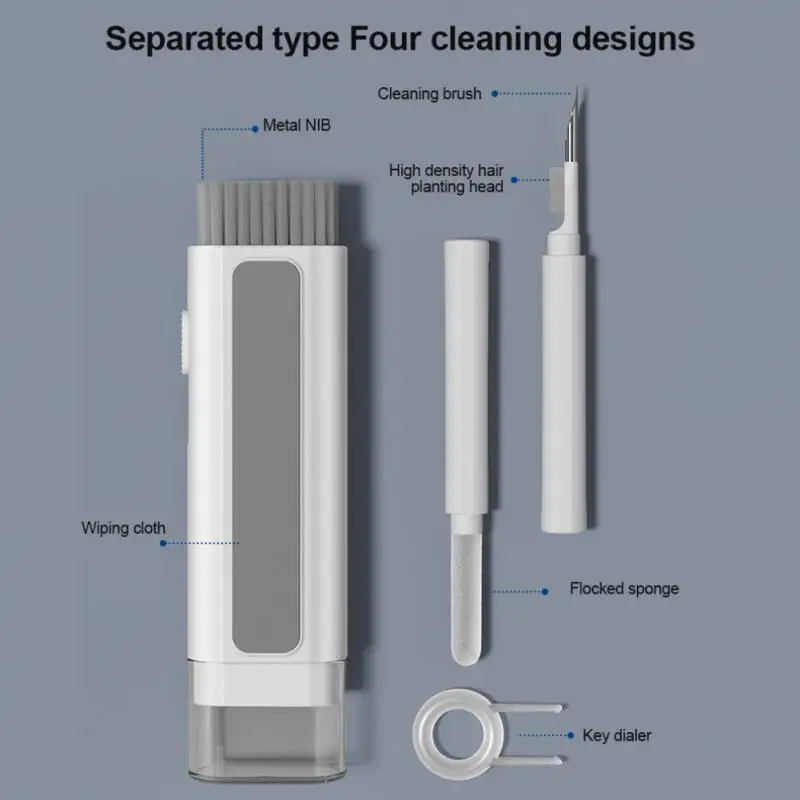 Six In One Bluetooth Headset Cleaning Pen Set Portable Headset Computer Keyboard Airpods Case Iphone 13 Pro Max Cleaning Set