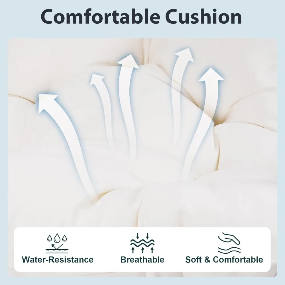 كرسي بيضة متأرجح قابل للطي في الفناء الخارجي مع راتان عالي الدقة وإطار من الفولاذ المقاوم للصدأ عالي التحمل للاسترخاء المريح #3