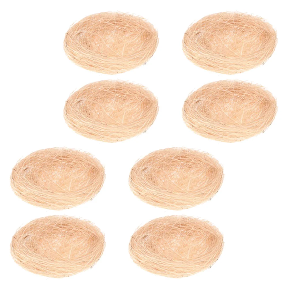 

8 Pcs Bird Nest Decoration Resting for Crafts Artificial Mini Garden Birds Accessories Long Tail Small Silk Nests Cages