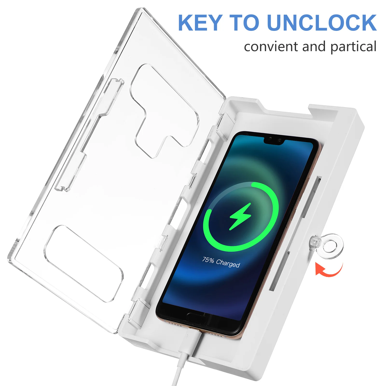 

Phone Lock Box Transparent Reusable ABS Pc Material Time Lock Box for Productivity and Focus in Study Work