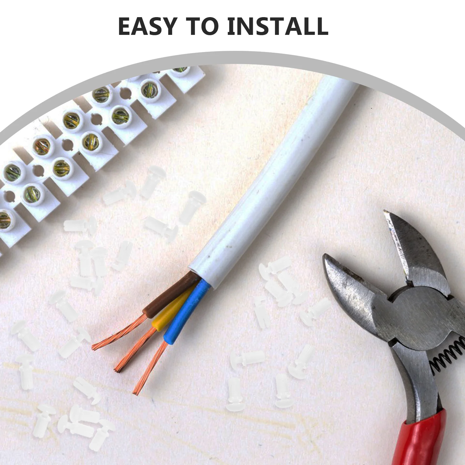 คลิปรัดพลาสติก 100 ชิ้น สีขาว ไนลอน สำหรับยึดกันชนรถยนต์ ตัวล็อคแผงตกแต่งรถยนต์ ชุดยึดแบบกด