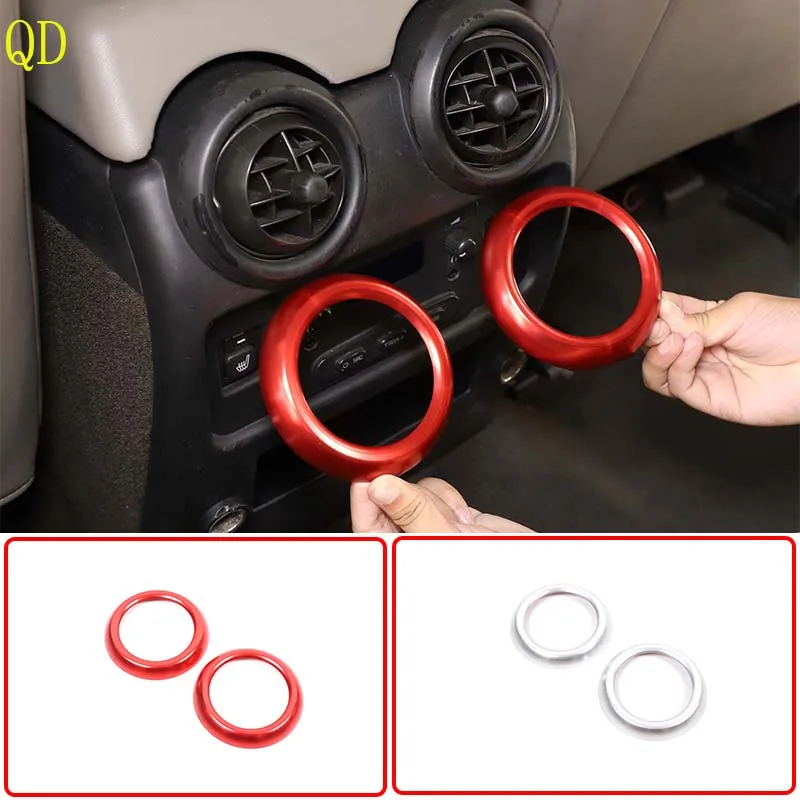 

For Hummer H2 2003-2007 Aluminum Alloy red silver car rear exhaust air vent decorative ring sticker car interior accessories