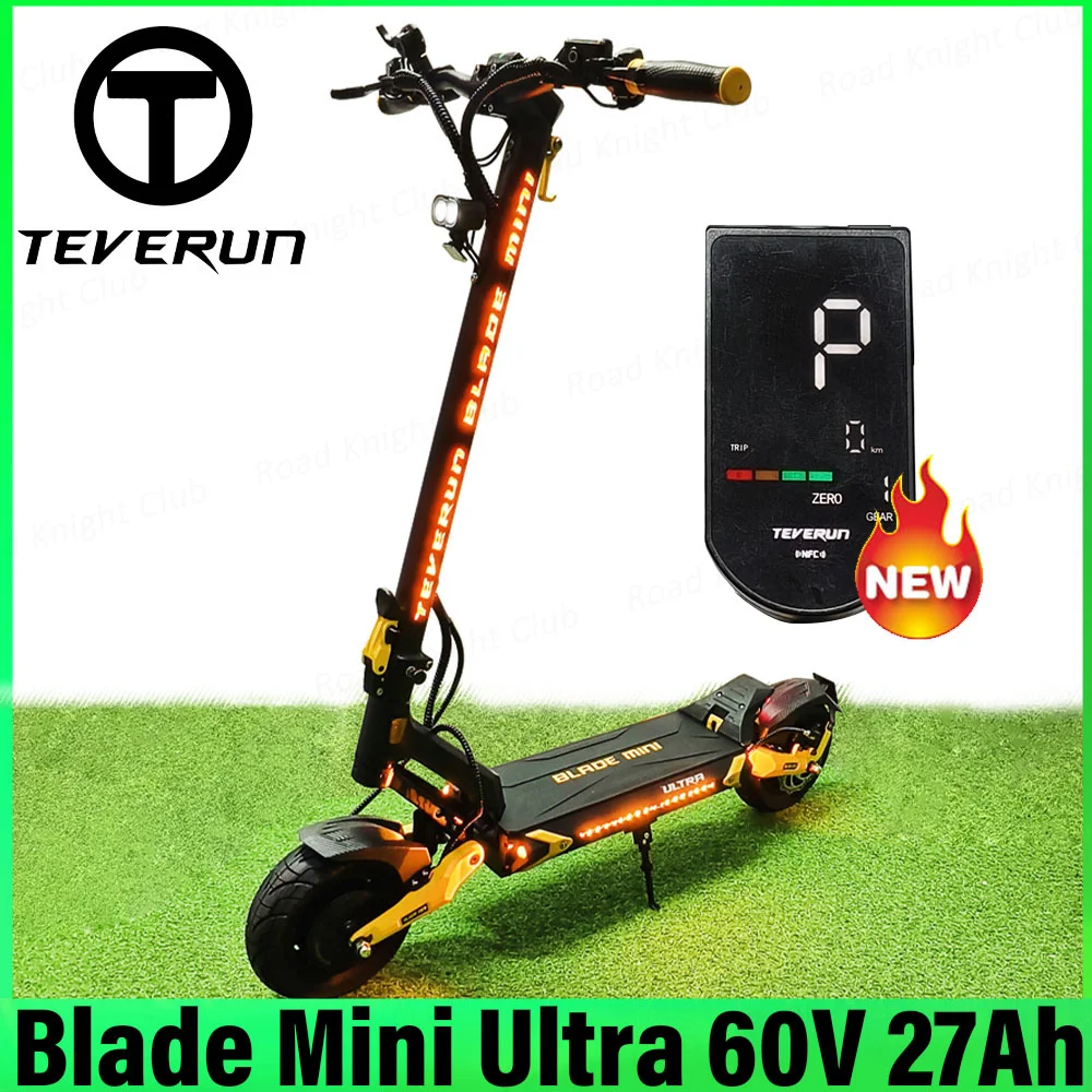 TEVERUN Blade Mini Ultra 60V 27Ah Battery 1000Wx2 Motor Built-in LED NFC Display Max Range 100km 10inch E-Scooter