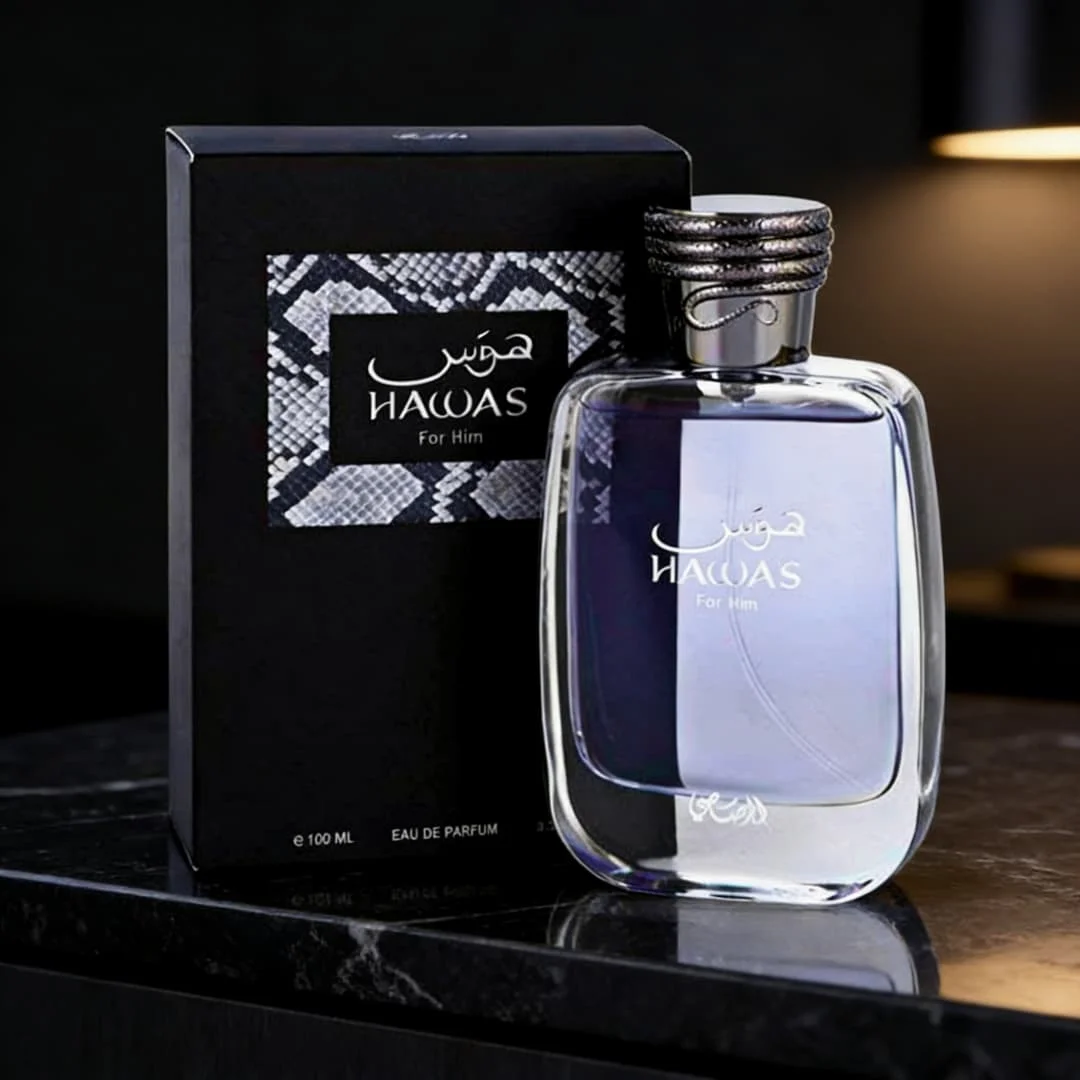 

Hawas For Hip Fragrance | Насыщенный древесный восточный аромат, 3.4 унции (100 мл), создает мощную, мужественную ауру.