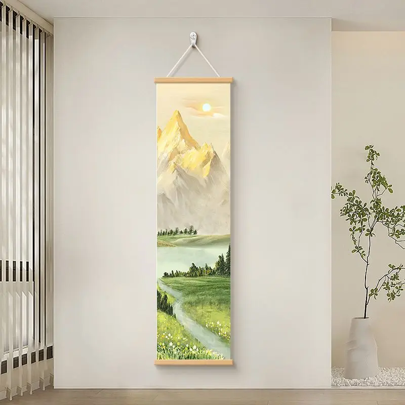 

Vertical Landscape Wall Painting Home Decor, Modern Nature Scenic Art for Living Room Hotel Bedroom, European and American style
