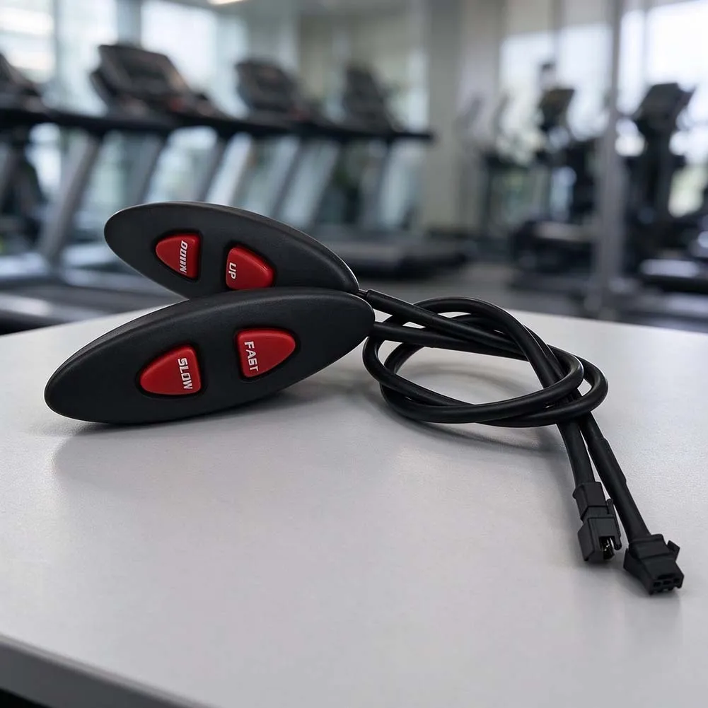 For SOLE N110007A Treadmill Replacement Handrail Buttons Left Right Pair with Red FAST SLOW UP DOWN Layout Plastic Housing