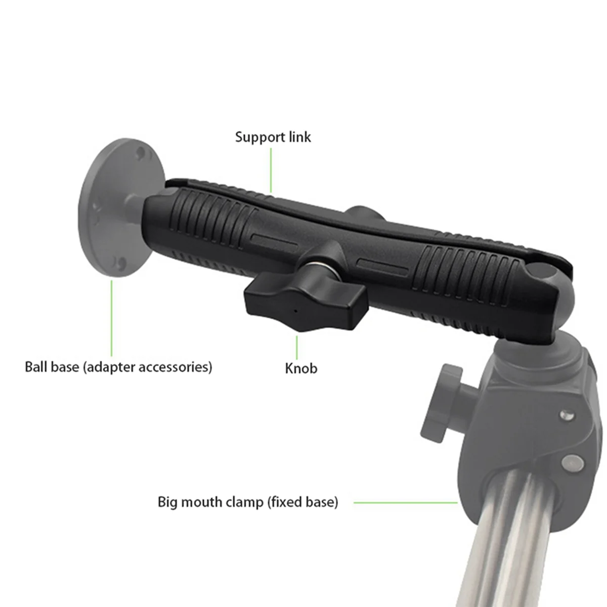 2X Aluminium Alloy Arm 17cm Double Socket Arm with 1 Inch Ball Base Mount Motorcycle Camera Extension Arm image 3