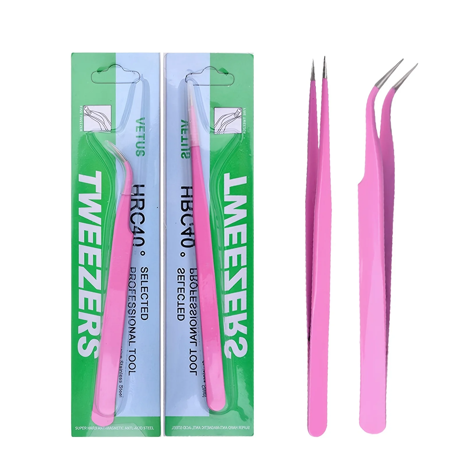 Stainless Steel Straight And Curved Tip Tweezers Nippers For Eyelash Extensions And Nail Art Sticker Rhinestone Eyelash Picker