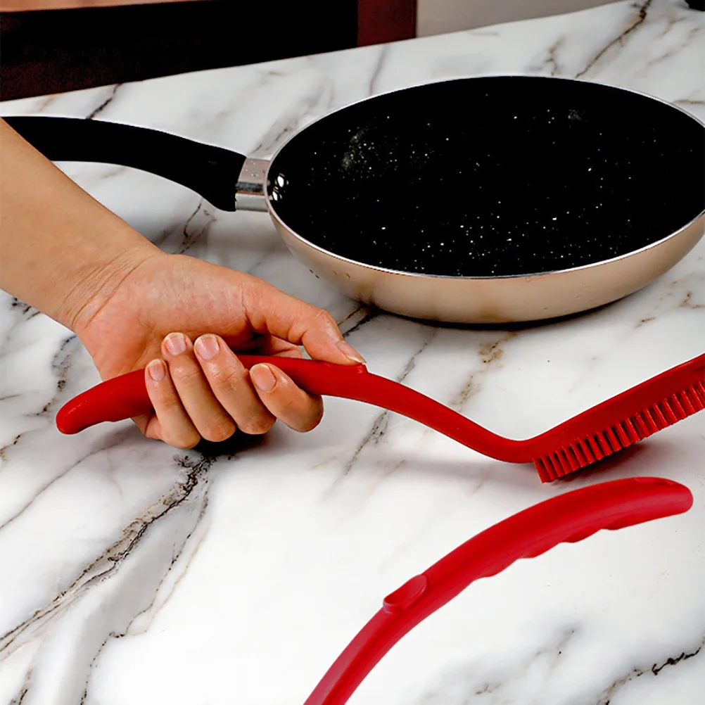 

Long Handle Silicone Kitchen Pot Cleaning Brush Durable Pan Dish Washing Brush for Sink Bowl Greasy Dirt Removal