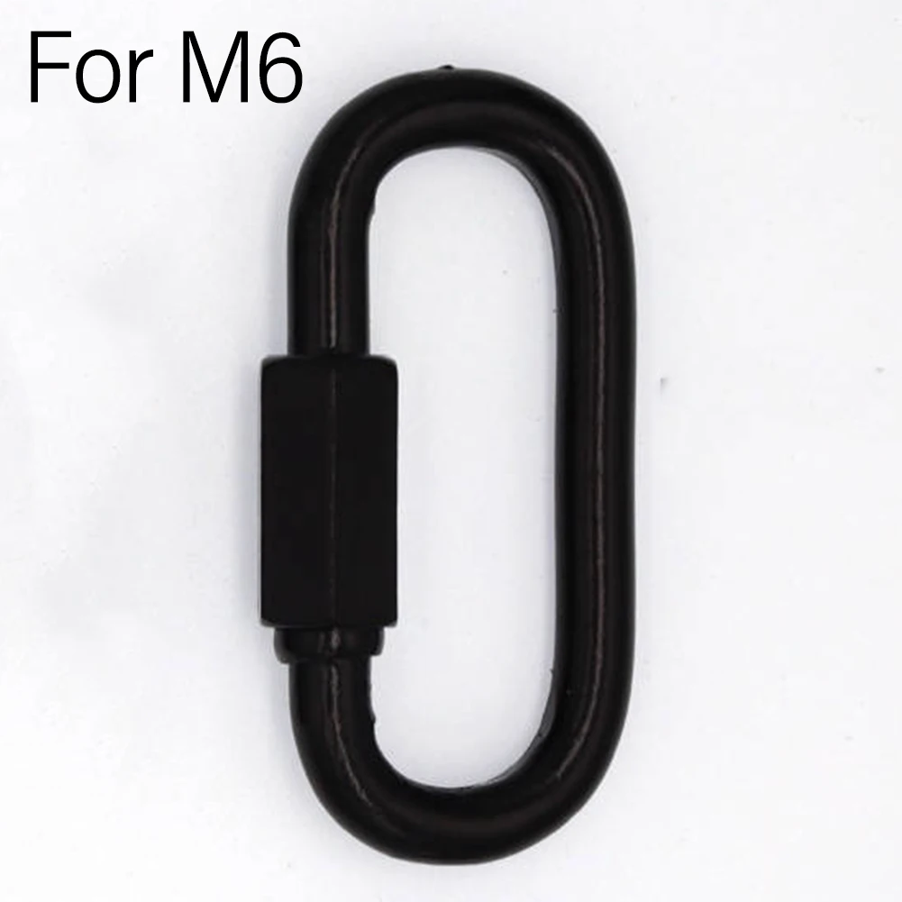 

10 шт., металлическая цепочка с фиксатором, 6 мм, разъем для быстрого звена цепи, черная краска, антикоррозийная для осветительных приборов, брелки, снаряжение для кемпинга