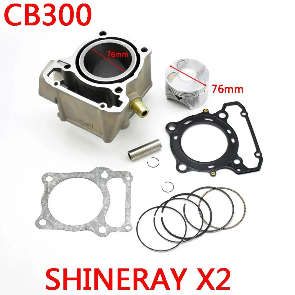 SHINERAY X2 X2X Engine upgrade 300cc Cylinder Block 76mm Ring Gasket Pin 17mm Modified Water Cooled 4 valve Spare Parts