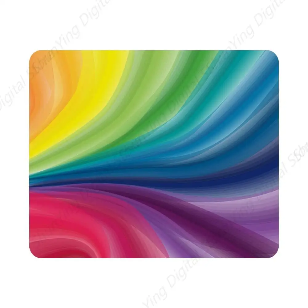 

Gaming mouse pad with colorful rainbow printed anti slip rubber mouse pad suitable for computers laptops offices and home gift