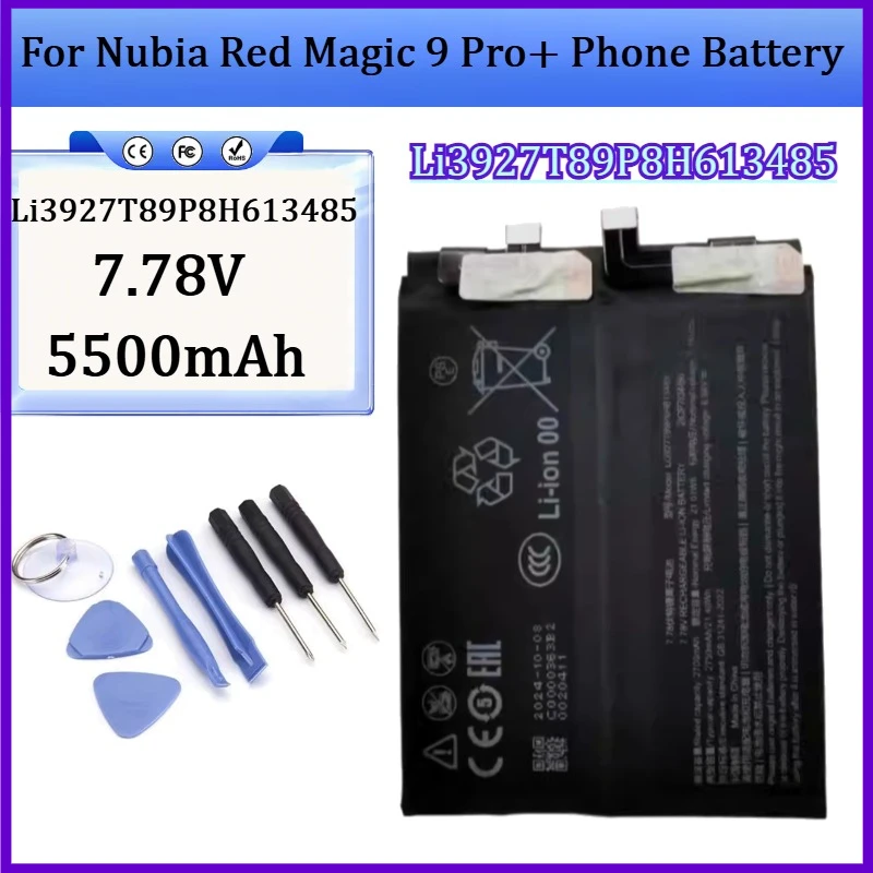 

Новая высококачественная батарея Li3927T89P8h613485 7.78V 5500mAh для телефона Nubia Red Magic 9 Pro+ NX769J