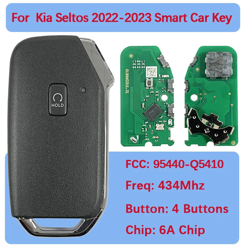 

CN051247 Запасной смарт-ключ с 4 кнопками, чип 6A, 434 МГц, NYOSYEC5FOB1907, FCC 95440-Q5410 для KIA Seltos 2022