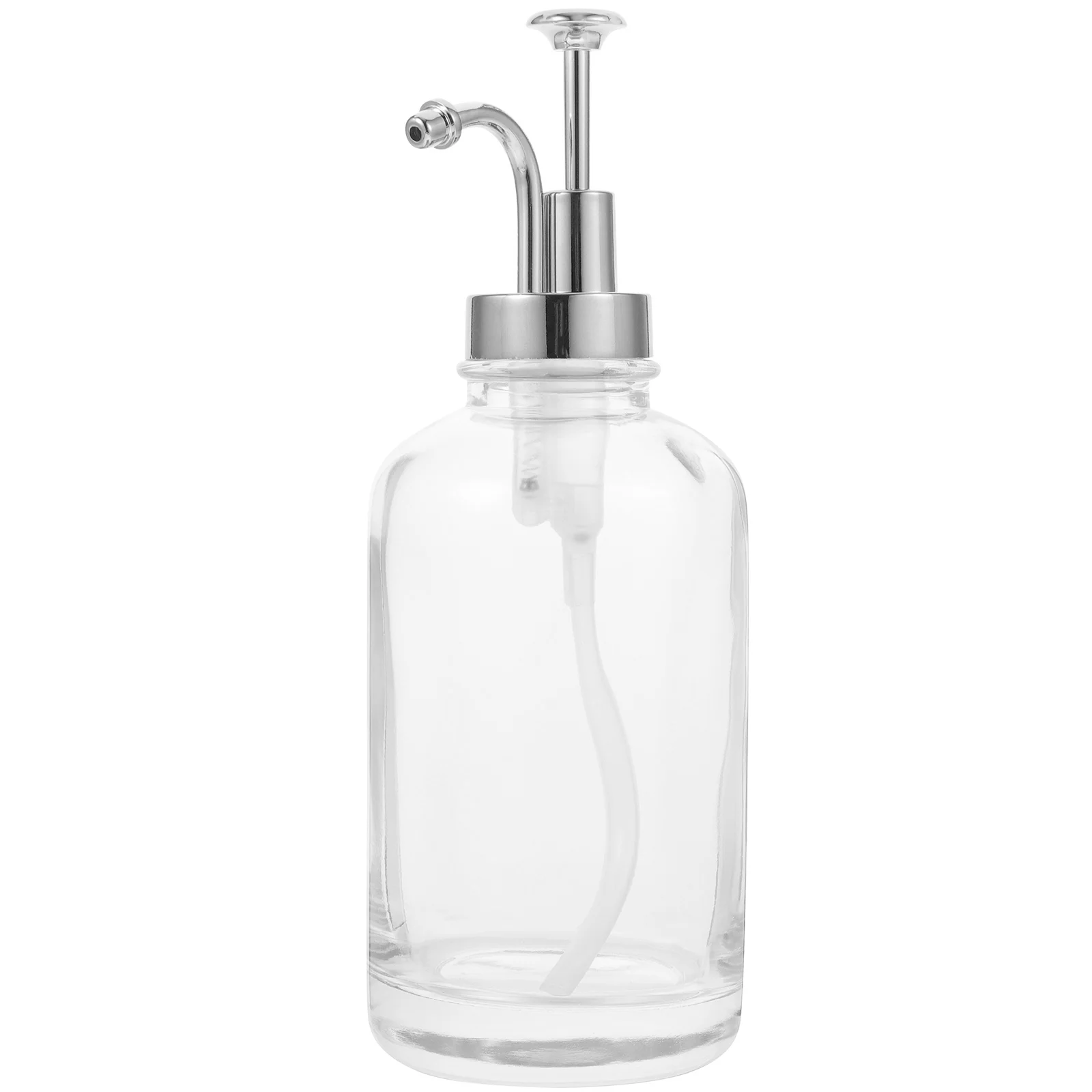 

Hand Soap Dispenser Syrup Bottle Container Pump for Handwashing Fluid Glass Coffee Silver Bar