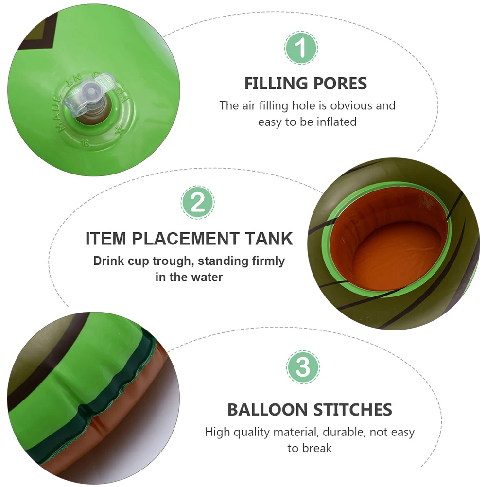 

6 Pcs Inflatable Avocado Cup Holder Travel Beverages Pvc Drinks Party Decorations
