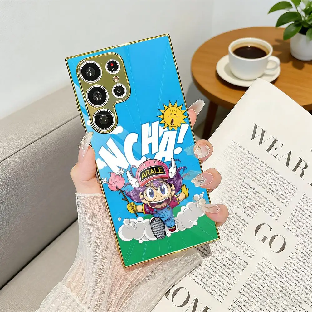 D-Dr. S-Slump Phone Case Luxury Electroplated Metal Frame Phone Case for Samsung S25 S24 S23 Ultra Slim Cover