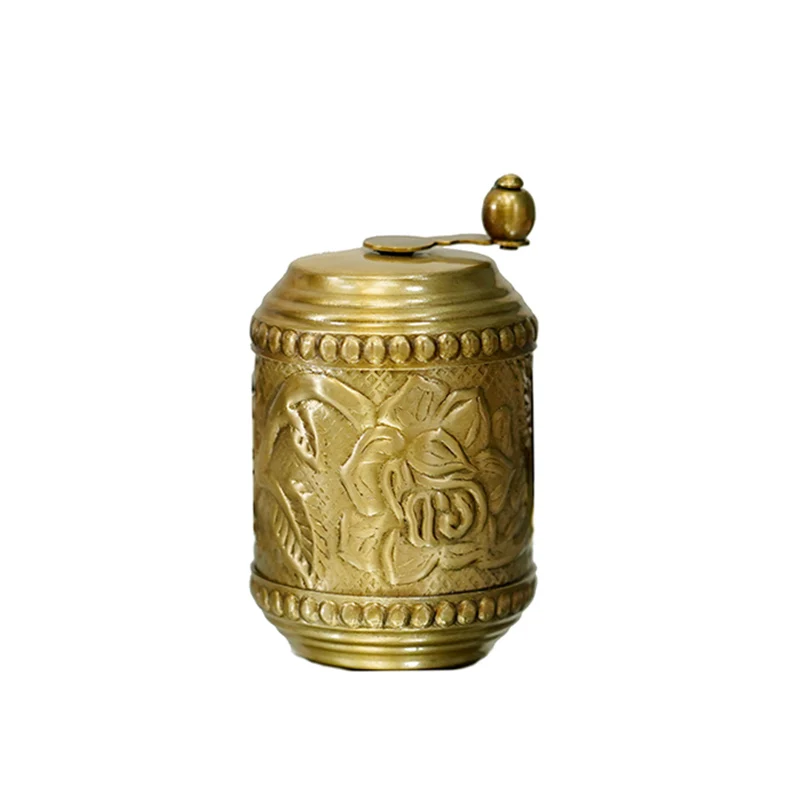 Brass products, carved hand-cranked soft tape measure, light luxury handicrafts