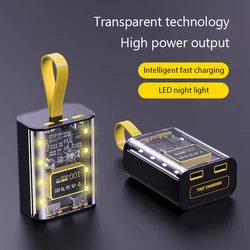 18650 Battery Charger Case Cool DIY Power Bank Box Fast Charging Case With Night Light Charging Power Bank Case Without battery