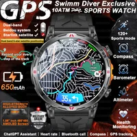 2026 nuevo reloj inteligente para deportes al aire libre para hombres posicionamiento GPS 650mAh llamada HD 1,56 pulgadas pantalla AMOLED brújula 5ATM reloj impermeable para hombre