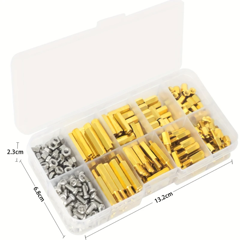 

336 шт. медных латунных стойок-спейсеров M3 с шестигранной головкой, резьбовые винты, гайки, стойки типа «папа-мама» для печатных плат
