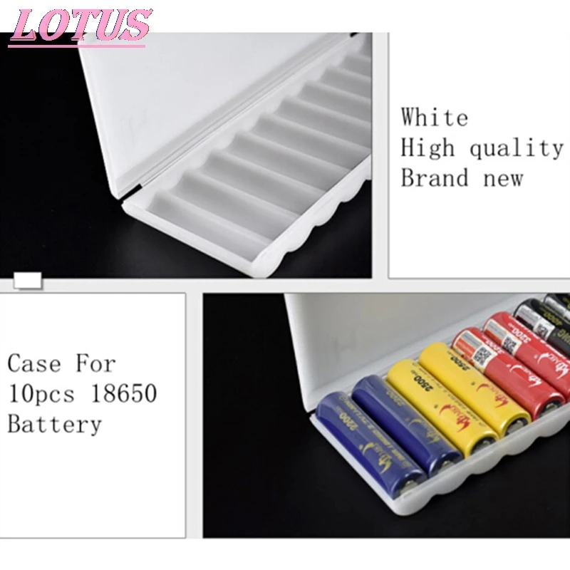 HOT 10X18650 Batterij Houder Geval 18650 Opbergdoos Houder Wit Hard Case Cover Batterij Houder Organizer Container 1 Pc