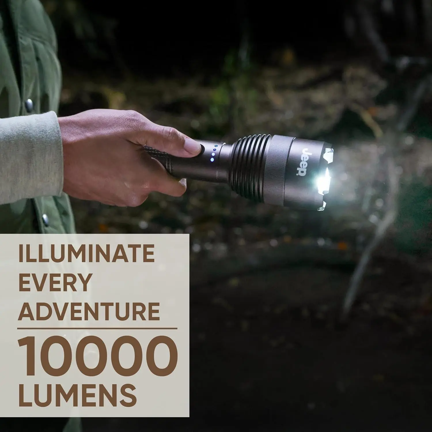 Lampe de poche tactique rechargeable ultra lumineuse de 10 000 lumens, résistante à l'eau IPX4 avec câble USB-C