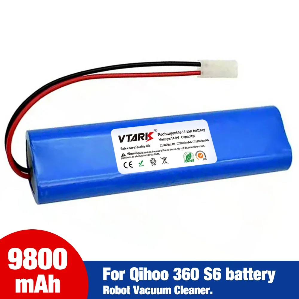 100% NEW 14.8V 12800mAh Battery Pack for Qihoo 360 S6 Robotic Vacuum Cleaner Spare Parts Accessories Replacement Batteries.