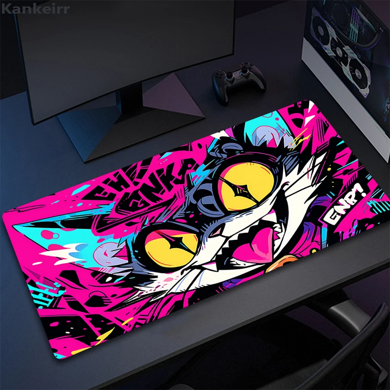 Cute Cat Desk Mat Kawaii Anime Cat Mousepad Nature Rubber Laptop Rug Mouse Pad Large Gaming Deskmat Girl Decorating Room Carpet