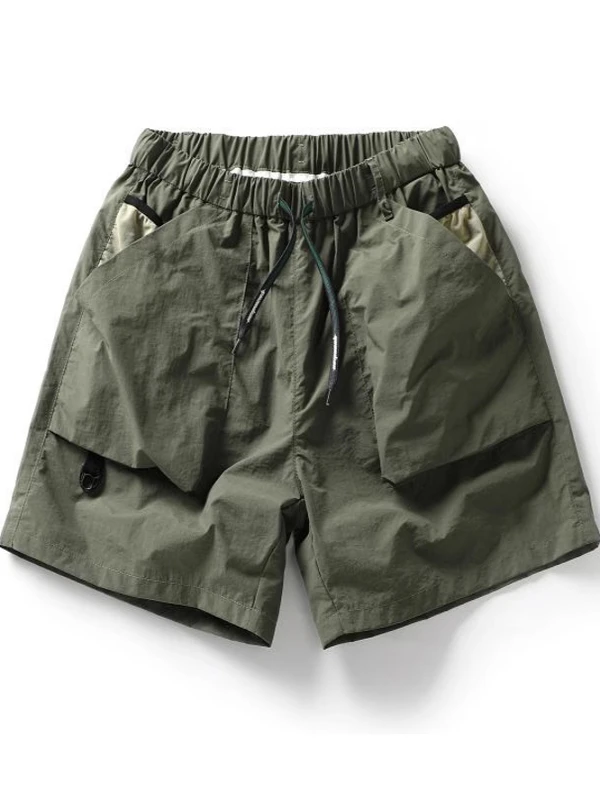 

Мужские летние свободные повседневные пляжные брюки из денима Waed, быстросохнущие, молодежные, модные, из нейлоновой ткани, длиной до колена