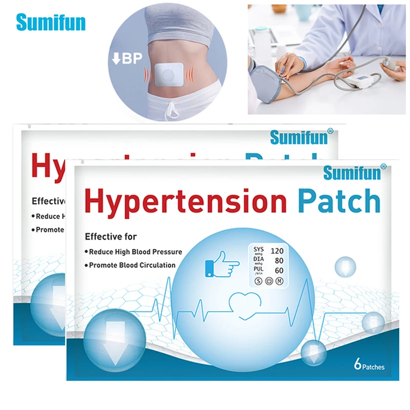 6/24pcs High Blood Pressure Herbs Treatment Patch Clean Blood Vessel Reduce and Control Hypertension Treatment Medical Pleaster