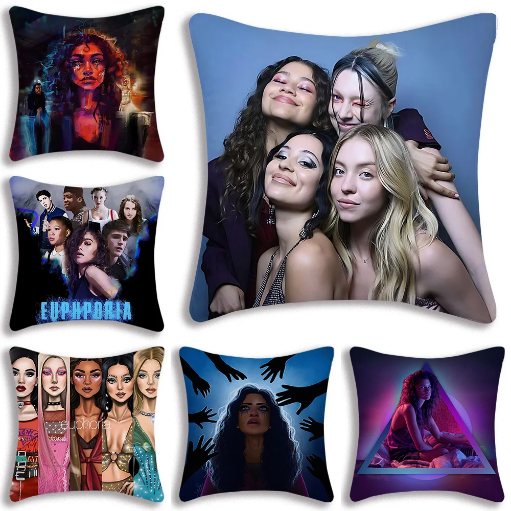 Trendy TV E-Euphoria Pillow Covers Cartoon Sofa Decorative Home Double-sided Printing Short Plush Cute Cushion Cover