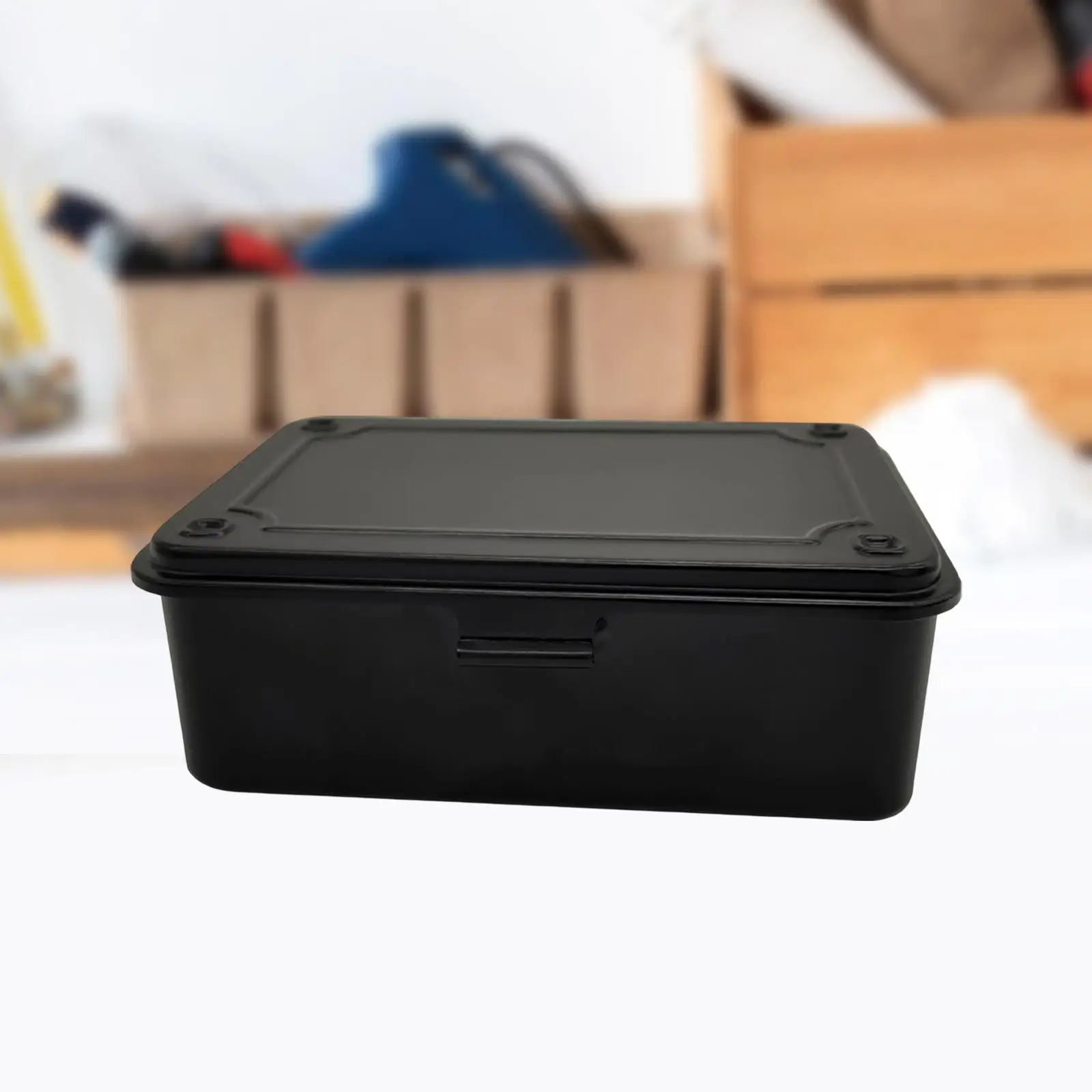 Trunk-style Tool Box with Hinged Lid Portable Empty Box Organizer Storage Container for Stamp Handbook Candles Tools Car Keys