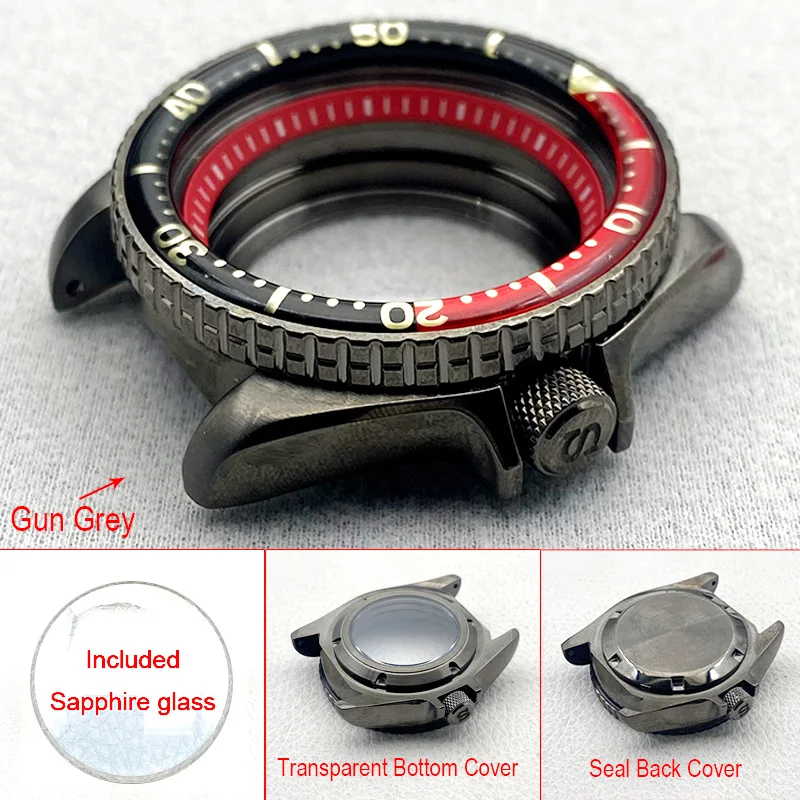 

42 мм Mod Gun Grey SKX007 Корпус для часов Корона на 3,0 Подходит для NH34 NH35 NH36 Механизм 20ATM Водонепроницаемый корпус часов для дайвинга по индивидуальному заказу