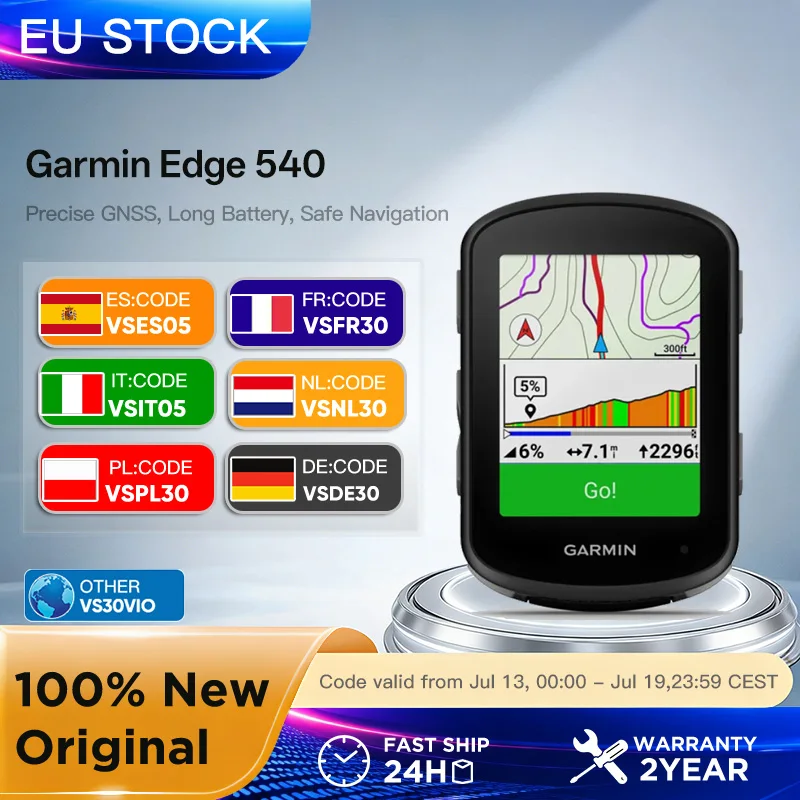Ordinateur de vélo Garmin Edge 540 Standard, GNSS multi-bandes, autonomie de 42 heures, Climbpro, navigation VTT et route, plans d'entraînement, notifications intelligentes