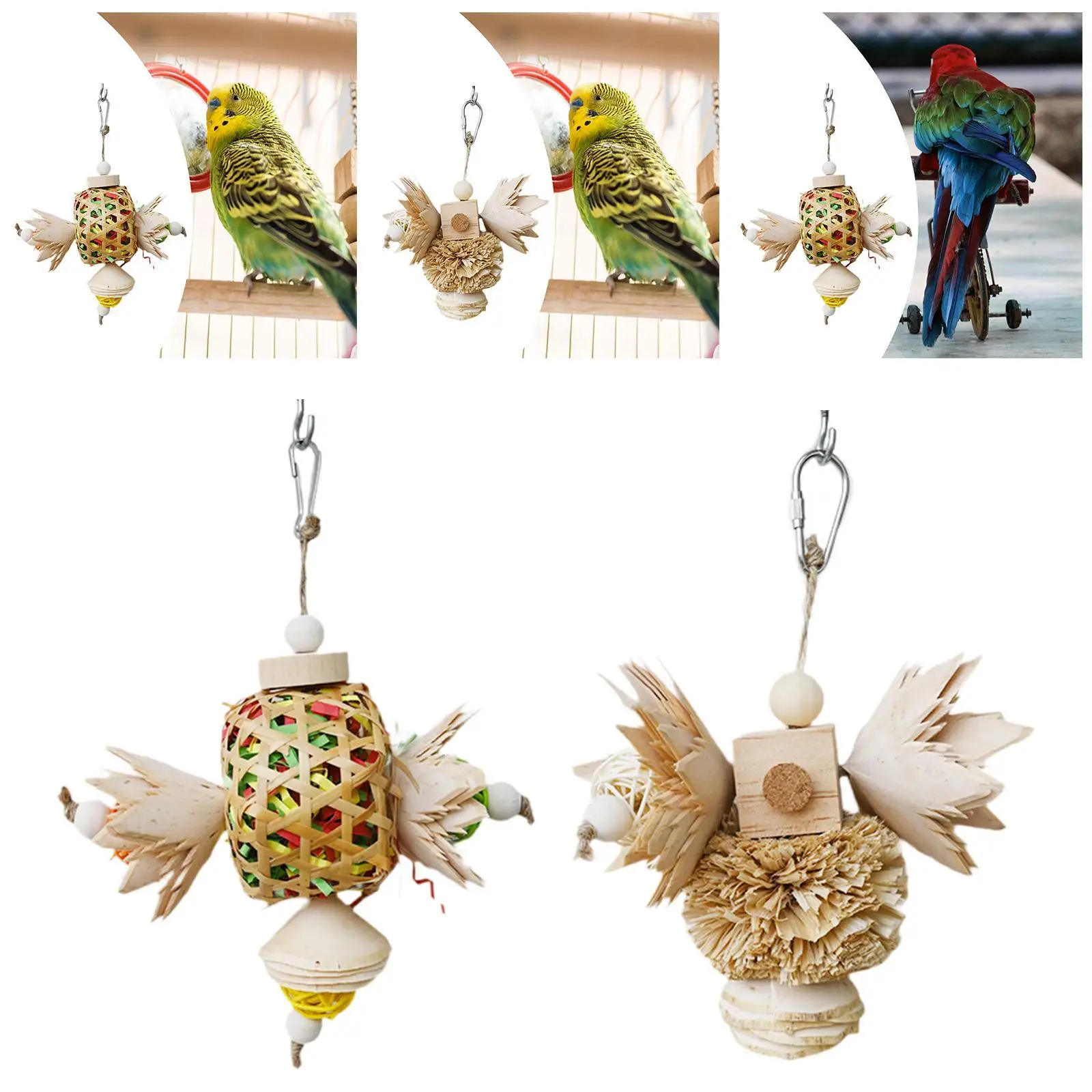 Juguete para masticar loros, equipo de juego de madera, jaula, accesorio, jaula de juguete para conejillo de indias, decoración para periquitos, cacatúas, Conures, Lovebird