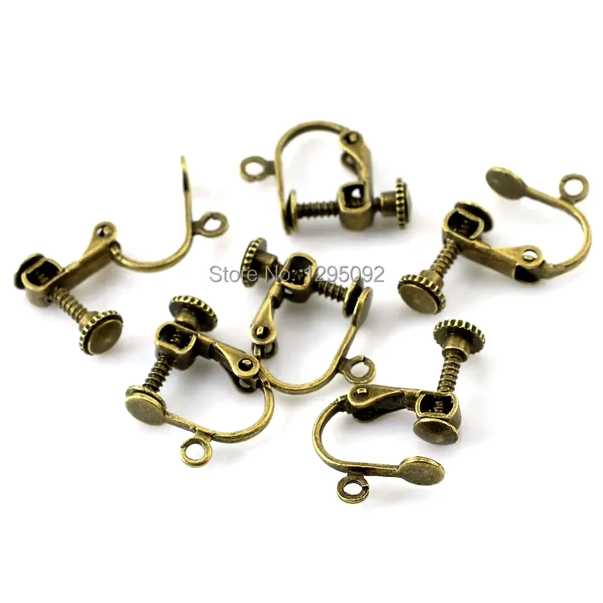 

500Pcs Bronze Tone Clips On Screw Earring With Loop Jewelry Findings 17x14mm(5/8"x4/8")